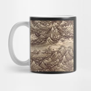 Mountains Painting Retro Mug